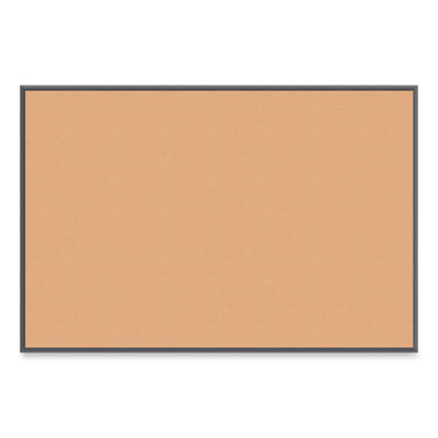 Cork Bulletin Board with Black Aluminum Frame, 70 x 47, Tan Surface