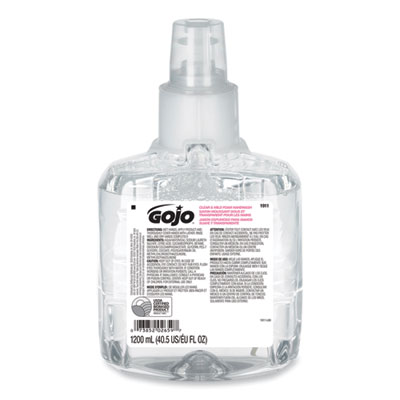 Clear and Mild Foam Handwash Refill, For GOJO LTX-12 Dispenser, Fragrance-Free, 1,200 mL Refill, 2/Carton