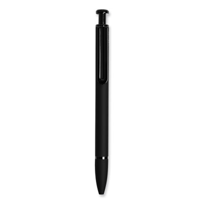 Monterey Soft Touch Ballpoint Pen, Retractable, Medium 1 mm, Black Ink, Midnight Barrel, 12/Pack
