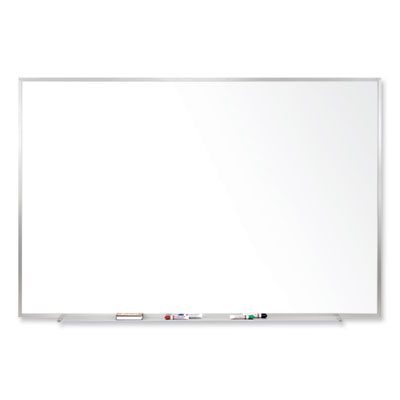 Magnetic Porcelain Whiteboard with Satin Aluminum Frame, 36 x 24, White Surface, Ships in 7-10 Business Days