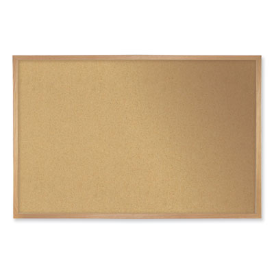 Natural Cork Bulletin Board with Frame, 120.5 x 48.5, Tan Surface, Oak Frame, Ships in 7-10 Business Days