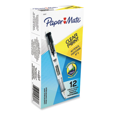 Clear Point Mechanical Pencil, 0.5 mm, HB (#2), Black Lead, Black Barrel