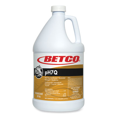pH7Q Dual Neutral Disinfectant Cleaner, Lemon Scent, 1 gal Bottle, 4/Carton