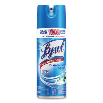 Disinfectant Spray, Spring Waterfall, Liquid, 12.5 oz Aerosol Spray, 12/Carton