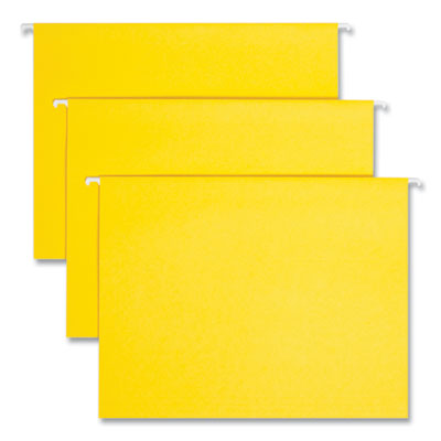 Colored Hanging File Folders with 1/5 Cut Tabs, Letter Size, 1/5-Cut Tabs, Yellow, 25/Box