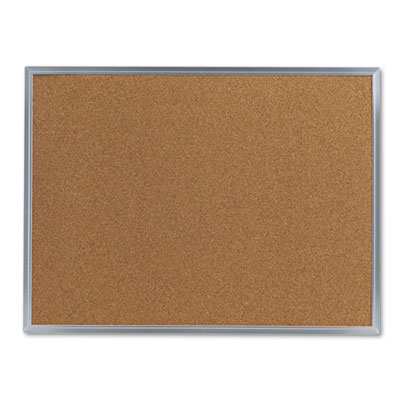 Cork Bulletin Board, 24 x 18, Tan Surface, Aluminum Frame